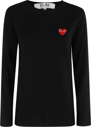 Comme Des Gar&ccedil;ons Rondhals Trui - Dames - Longsleeves - Zwart - L - Wol - Tops