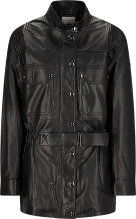 Magda Butrym clasp-fastening leather jacket - women - Leather - 32 - Black