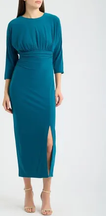 Vince Camuto Ity Tucked Dolman Sleeve Dress in Teal at Nordstrom, Size 10