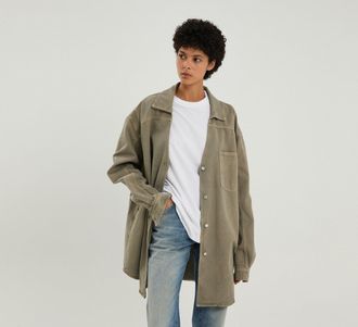 1989 STUDIO Light brown denim overshirt