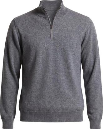 PESERICO Half-zip Vest - Heren - Vesten - Grijs - L - Wol - Truien & Vesten