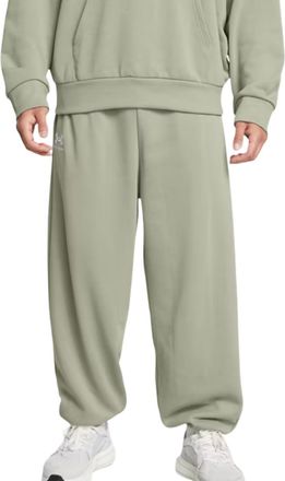 Under Armour Mens UA Rival Heavyweight Terry Oversized Pants, Grove Green / White - 504, Medium