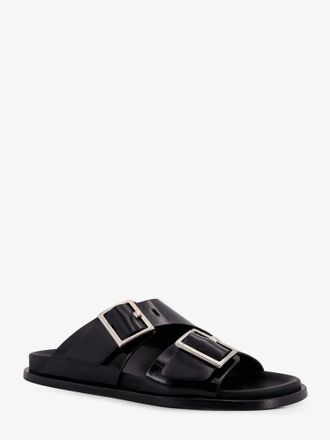 Alohas Womens Low Leather Sandals Black