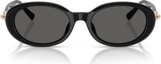 Tiffany & Co. 54mm Oval Sunglasses in Black/dark Grey at Nordstrom