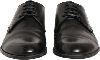 Dolce & Gabbana Mens Dress Black Leather Lace Up Derby Shoes Calf