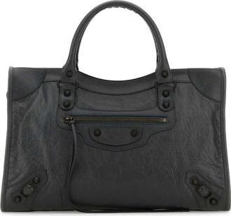 Balenciaga Dark Grey Leather Medium Le City Handbag