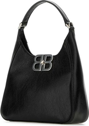 Balenciaga Womens Bb Shoulder Bag Black Exteiror Lamb