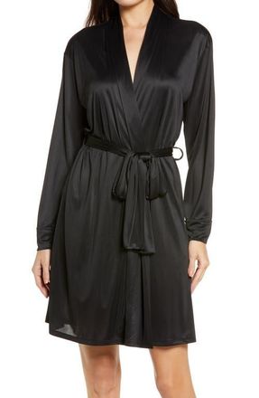 Natori Enchant Charmeuse Robe in Black at Nordstrom, Size Small