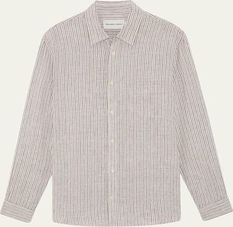 Frescobol Carioca Mens Cotton Stripe Button-Down Shirt