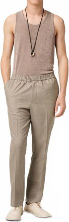 Ami Wool Elasticated Waist Trousers In Ash