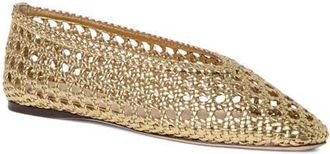 Loeffler Randall Emery Woven Ballet Flat in Gold at Nordstrom, Size 8.5