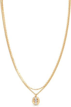 Ettika Layered Chain Pendant Necklace in Gold at Nordstrom