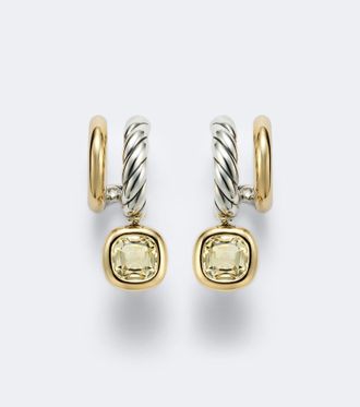 David Yurman DY Mercer 18kt gold and sterling silver drop earrings with citrines