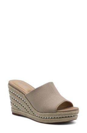 Charles by Charles David Jeremy Espadrille Platform Wedge Slide Sandal in Natural at Nordstrom, Size 7.5