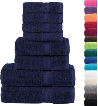 vidaXL Juego De Toallas Premium Solund 8 Unidades Azul Marino 600 Gsm Vidaxl