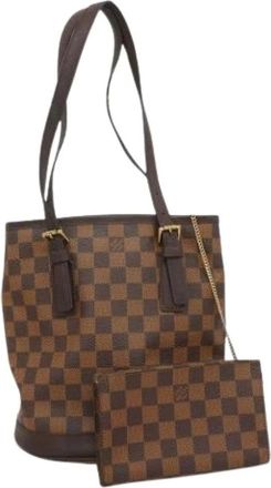Louis Vuitton Pre-owned Bucket Bags, female, Brown, Size: ONE SIZE Pre-owned Bucket Bag