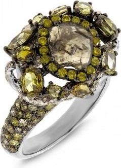 Allurez 3.11ct 18k White Gold Fancy Color Diamond Ring