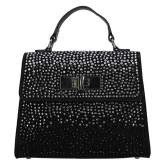 Alviero Martini 1A Classe Leren tas met su&egrave;de en strass-steentjes - Dames - Tassen - Zwart - Maat: ONE Size Su&egrave;de