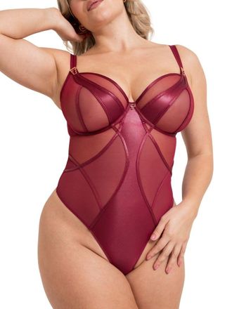 Curvy Kate Suspense Plunge Bodysuit Sangria Red 34GG