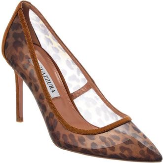 Aquazzura Nude 85 Mesh & Suede Pump