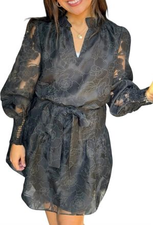 Jade Yoga Ruffle Neck And Hem Dress In Black