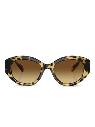 Swarovski crystal-embellished cat-eye sunglasses - women - Acetate - 53 - Brown