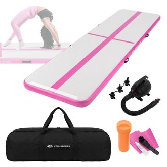 ECD Germany Ecd Germany Tappetino Ginnastica Gonfiabile Airtrack 4m Rosa Spessore 10 Cm Materassino Tumbling Tappeto Fitness Palestra Yoga Pilates Materasso Allen