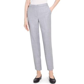 Theory Sleek Flannel Treeca Pull-On Pants in New Light Heather at Nordstrom Rack, Size 18