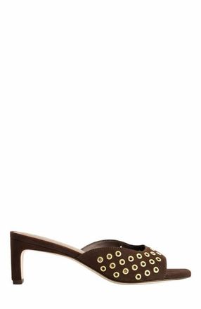 Bernardo Cenza Grommet Kitten Heel Mule in Dark Chocolate at Nordstrom, Size 9.5