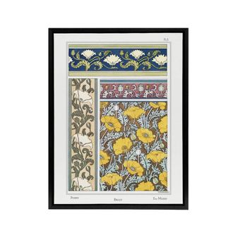 Artery8 Poppy Flower Framed Canvas Wall Art Print Vintage Floral Verneuil | Size: W24 x H32