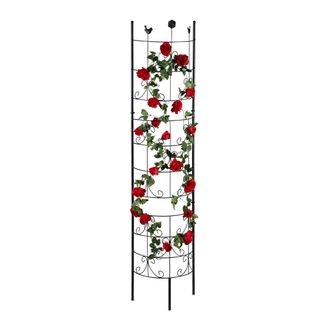 Relaxdays Relaxdays - Enrejado De Metal, Semicircular, Celos&iacute;a De Exterior, Enrejado Para Plantas Trepadoras, 180 Cm De Alto, Negro