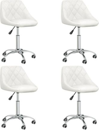 vidaXL Vidaxl - Sillas De Comedor Giratorias 4 Unidades Cuero Sint&eacute;tico Blanco