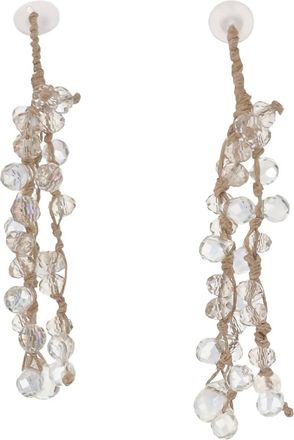 Mela beaded earrings - Beige
