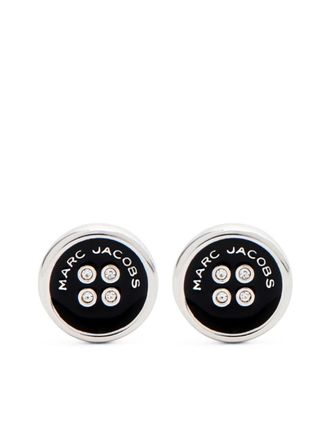Marc Jacobs Button earrings - women - Crystal/Epoxy Resin/Brass - One Size - Silver