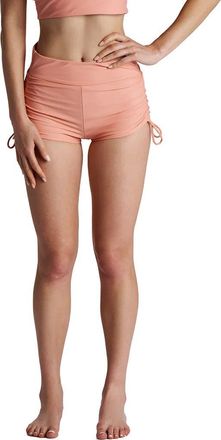 Coolibar Womens Bayshore Ruche Swim Shorts, UPF 50+ Sun Protection in Soft Blush Peach at Nordstrom, Size Xx-Large