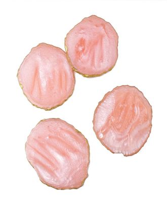 Tiramisu Set of 4 Pink Resin Coasters