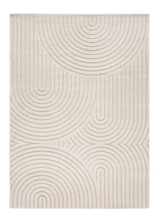Atticgo Alfombra con relieve escandinava blanco 80x150 cm