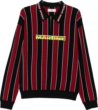 Martine Rose Striped Zip Polo Shirt