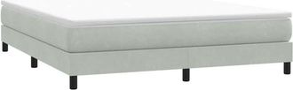 vidaXL Cama Box Spring Con Colch&oacute;n Terciopelo Gris Claro 180x220 Cm Vidaxl