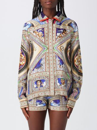 Casablanca Long-Sleeved Graphic Print Silk Shirt