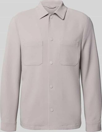 Mc Neal Regular Fit Overshirt mit Brusttaschen in Mittelgrau, Gr&ouml;&szlig;e XXL