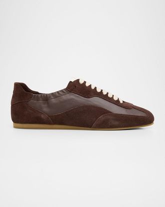 SIMKHAI Georgie Suede and Leather Low-Top Sneakers