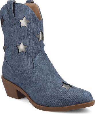 Journee Collection Womens Underwood Medium and Wide Width Western Star Detail Ankle Booties