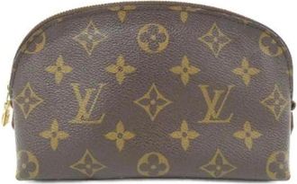 Louis Vuitton Pre-owned Monogram Cosmetic Pouch - Dames - Vintage Clutch - Bruin - ONE Size - Vintage