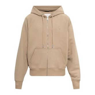 Ami Heren, Sweatshirts & Hoodies, Beige, Maat: 3XL Katoen