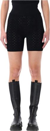 J.W.Anderson Gebreide Pointelle Fitted Shorts - Dames - Korte Broeken - Zwart - S - Polyester - Korte Broeken