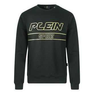 Philipp Plein Sport Gouden Logo Zwarte Trui
