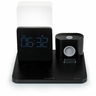 Thomson &iexcl;mant&eacute;n Tu Mesita De Noche Ordenada Con Este Cargador 4 En 1 Combinado Con Una Luz Nocturna Led Y Un Reloj Despertador, Tienes El Compa&ntilde;ero Perfecto