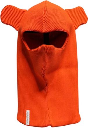 Dolce & Gabbana Katoenen Balaclava Hoofddoek Muts - Heren - Hoeden - Oranje - ONE Size - Katoen - Accessoires