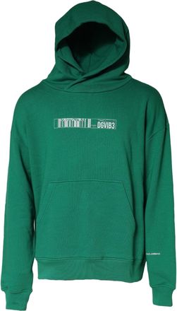 Dolce & Gabbana Barcode-Graphic Cotton Hoodie - Green